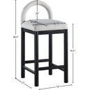Meridian Conrad Grey Linen Textured Fabric Counter Stool IMAGE 9