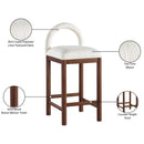  Color_Cream -- Conrad Cream Linen Textured Fabric Upholstered Counter Stool IMAGE 10