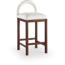  Color_Cream -- Conrad Cream Linen Textured Fabric Upholstered Counter Stool IMAGE 1