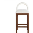  Color_Cream -- Conrad Cream Linen Textured Fabric Upholstered Counter Stool IMAGE 3
