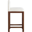  Color_Cream -- Conrad Cream Linen Textured Fabric Upholstered Counter Stool IMAGE 4