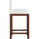 Meridian Conrad Cream Linen Textured Fabric Counter Stool IMAGE 4