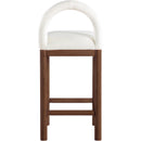 Color_Cream -- Conrad Cream Linen Textured Fabric Upholstered Counter Stool IMAGE 5