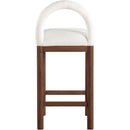 Meridian Conrad Cream Linen Textured Fabric Counter Stool IMAGE 5