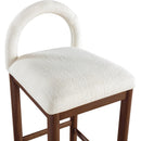  Color_Cream -- Conrad Cream Linen Textured Fabric Upholstered Counter Stool IMAGE 6