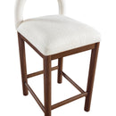  Color_Cream -- Conrad Cream Linen Textured Fabric Upholstered Counter Stool IMAGE 7