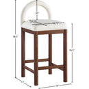  Color_Cream -- Conrad Cream Linen Textured Fabric Upholstered Counter Stool IMAGE 9