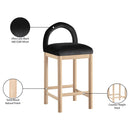 Meridian Conrad Black Velvet Counter Stool IMAGE 9