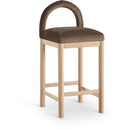  Color_Brown -- Conrad Brown Velvet Upholstered Counter Stool IMAGE 1