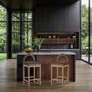  Color_Brown -- Conrad Brown Velvet Upholstered Counter Stool IMAGE 2
