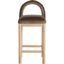  Color_Brown -- Conrad Brown Velvet Upholstered Counter Stool IMAGE 3