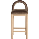 Meridian Conrad Brown Velvet Counter Stool IMAGE 3