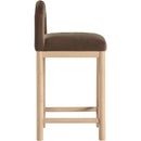  Color_Brown -- Conrad Brown Velvet Upholstered Counter Stool IMAGE 4