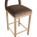  Color_Brown -- Conrad Brown Velvet Upholstered Counter Stool IMAGE 7