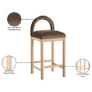  Color_Brown -- Conrad Brown Velvet Upholstered Counter Stool IMAGE 9