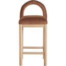 Color_Cognac -- Conrad Cognac Velvet Upholstered Counter Stool IMAGE 3