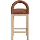 Meridian Conrad Cognac Velvet Counter Stool IMAGE 5