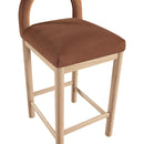  Color_Cognac -- Conrad Cognac Velvet Upholstered Counter Stool IMAGE 7