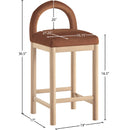 Meridian Conrad Cognac Velvet Counter Stool IMAGE 8