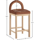  Color_Cognac -- Conrad Cognac Velvet Upholstered Counter Stool IMAGE 8
