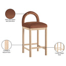  Color_Cognac -- Conrad Cognac Velvet Upholstered Counter Stool IMAGE 9