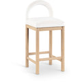  Color_Cream -- Conrad Cream Velvet Upholstered Counter Stool IMAGE 1