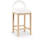 Meridian Conrad Cream Velvet Counter Stool IMAGE 1