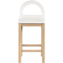  Color_Cream -- Conrad Cream Velvet Upholstered Counter Stool IMAGE 3