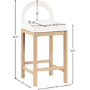 Color_Cream -- Conrad Cream Velvet Upholstered Counter Stool IMAGE 8