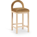  Color_Saddle -- Conrad Saddle Velvet Upholstered Counter Stool IMAGE 1