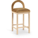 Meridian Conrad Saddle Velvet Counter Stool IMAGE 1