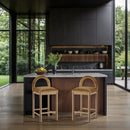  Color_Saddle -- Conrad Saddle Velvet Upholstered Counter Stool IMAGE 2