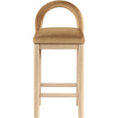  Color_Saddle -- Conrad Saddle Velvet Upholstered Counter Stool IMAGE 3