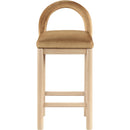 Meridian Conrad Saddle Velvet Counter Stool IMAGE 3