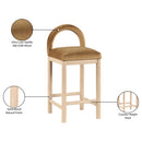  Color_Saddle -- Conrad Saddle Velvet Upholstered Counter Stool IMAGE 9