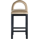 Meridian Conrad Beige Velvet Counter Stool IMAGE 3