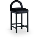  Color_Black -- Conrad Black Velvet Upholstered Counter Stool IMAGE 1