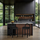  Color_Black -- Conrad Black Velvet Upholstered Counter Stool IMAGE 2