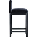  Color_Black -- Conrad Black Velvet Upholstered Counter Stool IMAGE 4