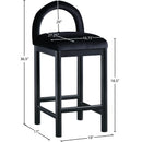 Meridian Conrad Black Velvet Counter Stool IMAGE 8