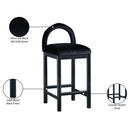  Color_Black -- Conrad Black Velvet Upholstered Counter Stool IMAGE 9