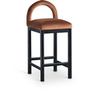 Meridian Conrad Cognac Velvet Counter Stool IMAGE 1