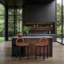  Color_Cognac -- Conrad Cognac Velvet Upholstered Counter Stool IMAGE 2