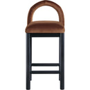 Meridian Conrad Cognac Velvet Counter Stool IMAGE 3