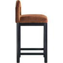  Color_Cognac -- Conrad Cognac Velvet Upholstered Counter Stool IMAGE 4
