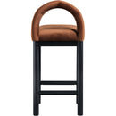 Meridian Conrad Cognac Velvet Counter Stool IMAGE 5
