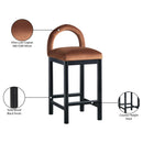  Color_Cognac -- Conrad Cognac Velvet Upholstered Counter Stool IMAGE 9
