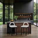  Color_Cream -- Conrad Cream Velvet Upholstered Counter Stool IMAGE 2