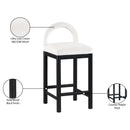  Color_Cream -- Conrad Cream Velvet Upholstered Counter Stool IMAGE 9