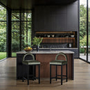  Color_Green -- Conrad Green Velvet Upholstered Counter Stool IMAGE 2